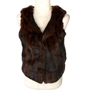 Vintage Genuine Mink Fur Cropped Sleeveless Vest - XS